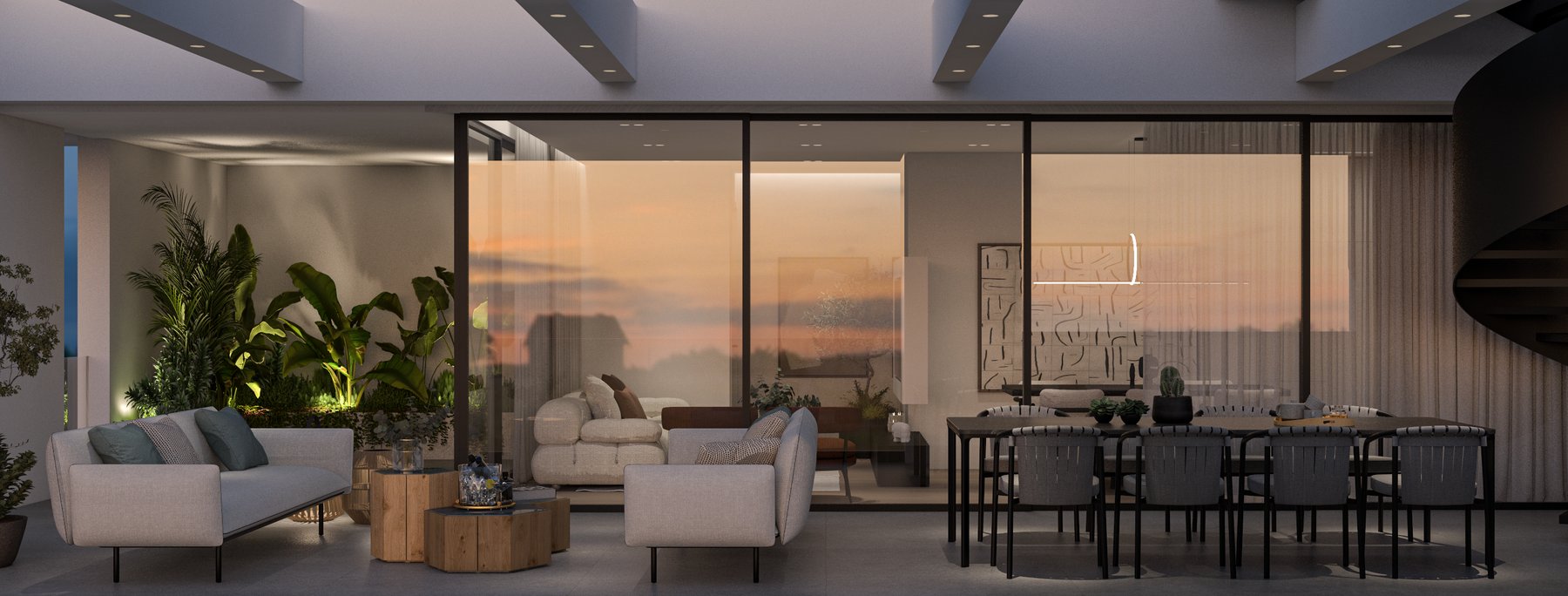 Blue Olive Residences — interior living space with balcony view